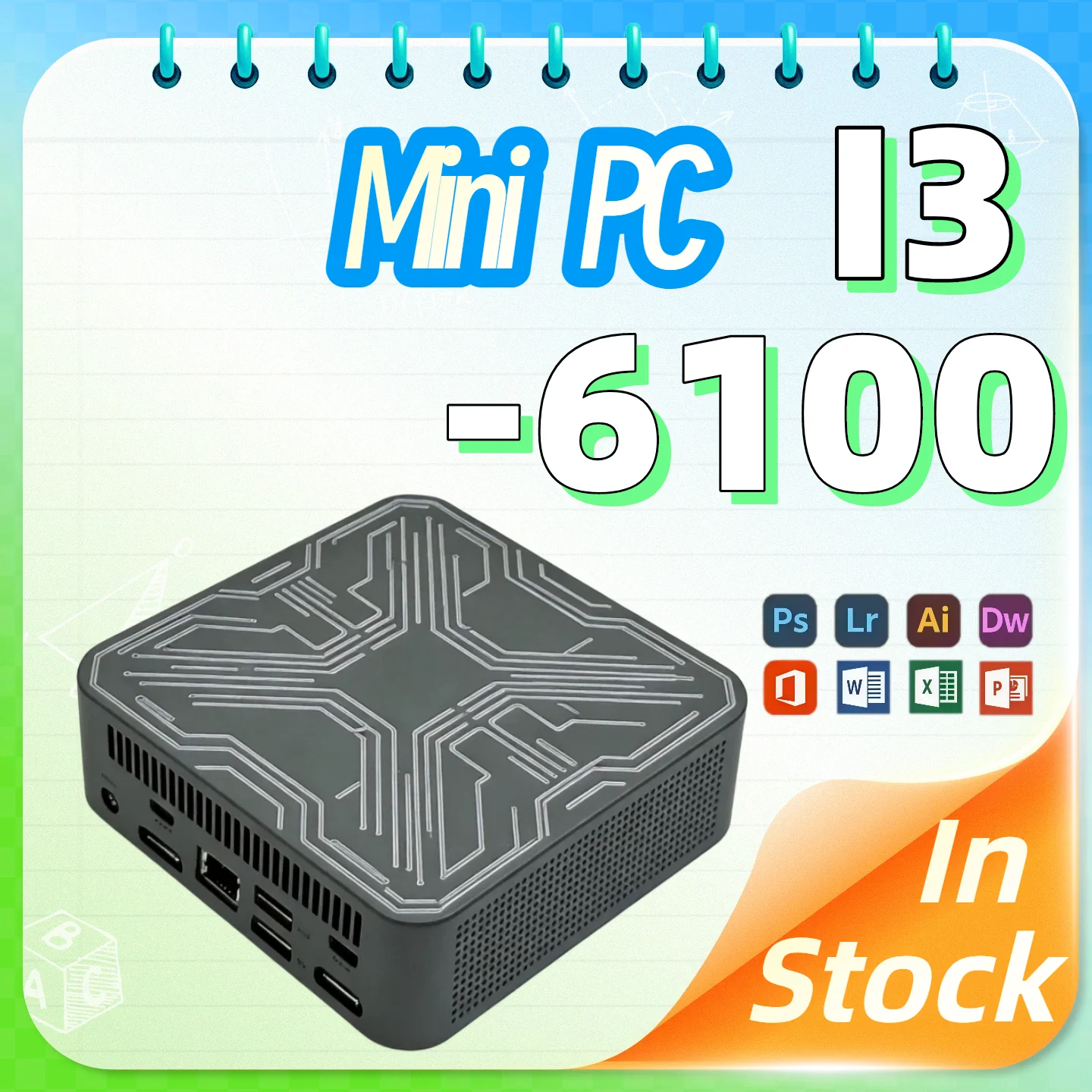 Intel Core i3-6100 Portable Mini PC Gamer Mini Computer 16GB RAM 512GB 1TB SSD 1000M Ethernet Gaming PC Desktop