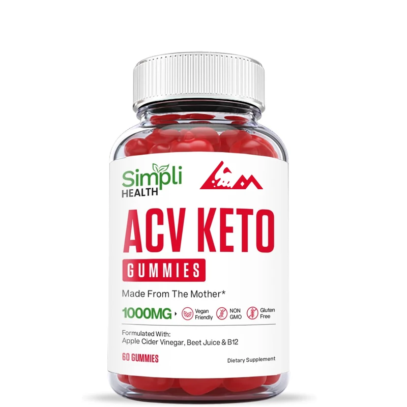 Simpli Health ACV Ketone Soft Candy 1000MG with Pomegranate Juice and Sweet Vegetable Root B12, 60 pieces soft candy