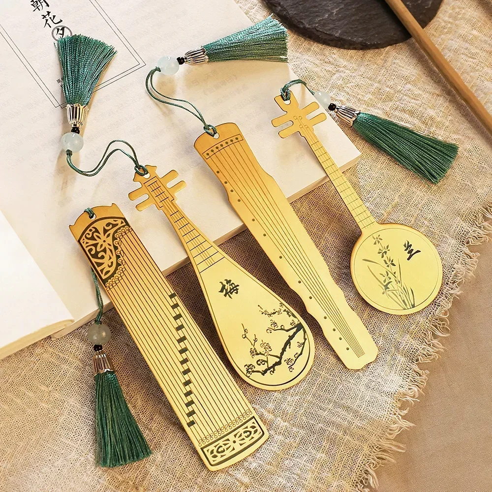 Chinese Style Stainless Steel Bookmark Classical Book Clip Pagination Mark School Office Supplies Student Stationery Accessories