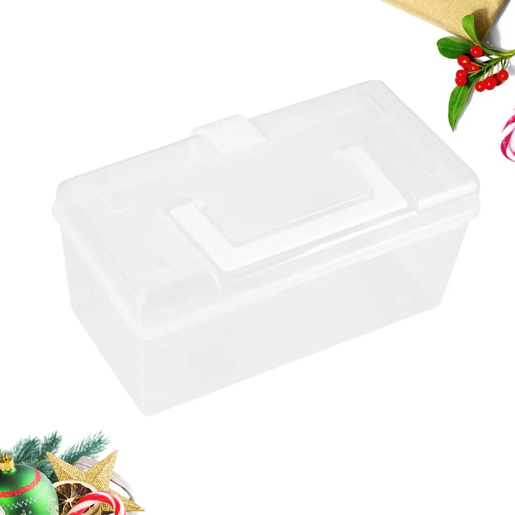 

Portable Large Medicine Organizer Box Transparent Plastic Storage Case First Aid Container Home Outdoor Carry Handle