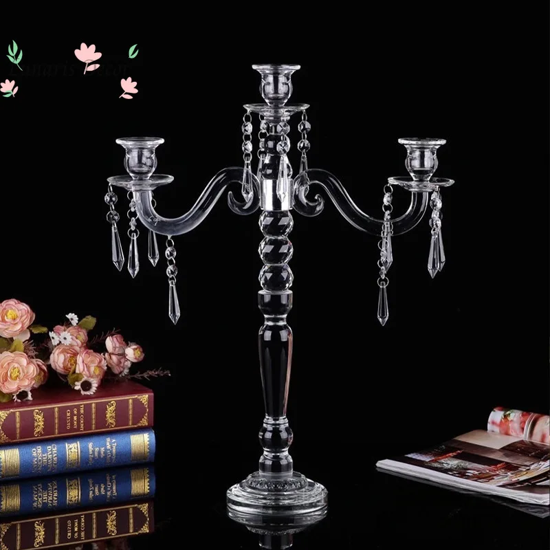 

Five-head crystal candlestick - wedding & celebration ornament, housewarming gift, crystal gift decoration