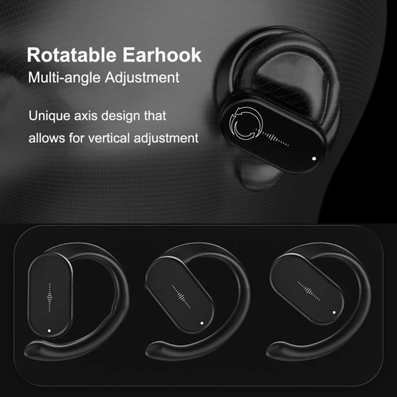 Wireless Headphones TWS Earbuds Deep Bass Rotable Earhook Bluetooth Earphones With Mic For Office Orange