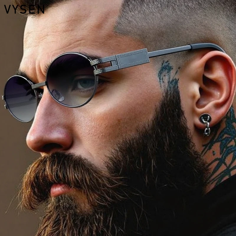 

Classic Y2K Punk Oval Sunglasses Men 2025 Luxury Brand Vintage Metal Frame Sun Glasses For Male Outdoor Driving Eyewear UV400