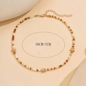 Bohemian Rice Beads Starfish 펜던트 목걸이 여성 수제 모방 진주 화려한 구슬 초커 여름 해변 보석 8 최고의 판매 해수 진주 - № 8