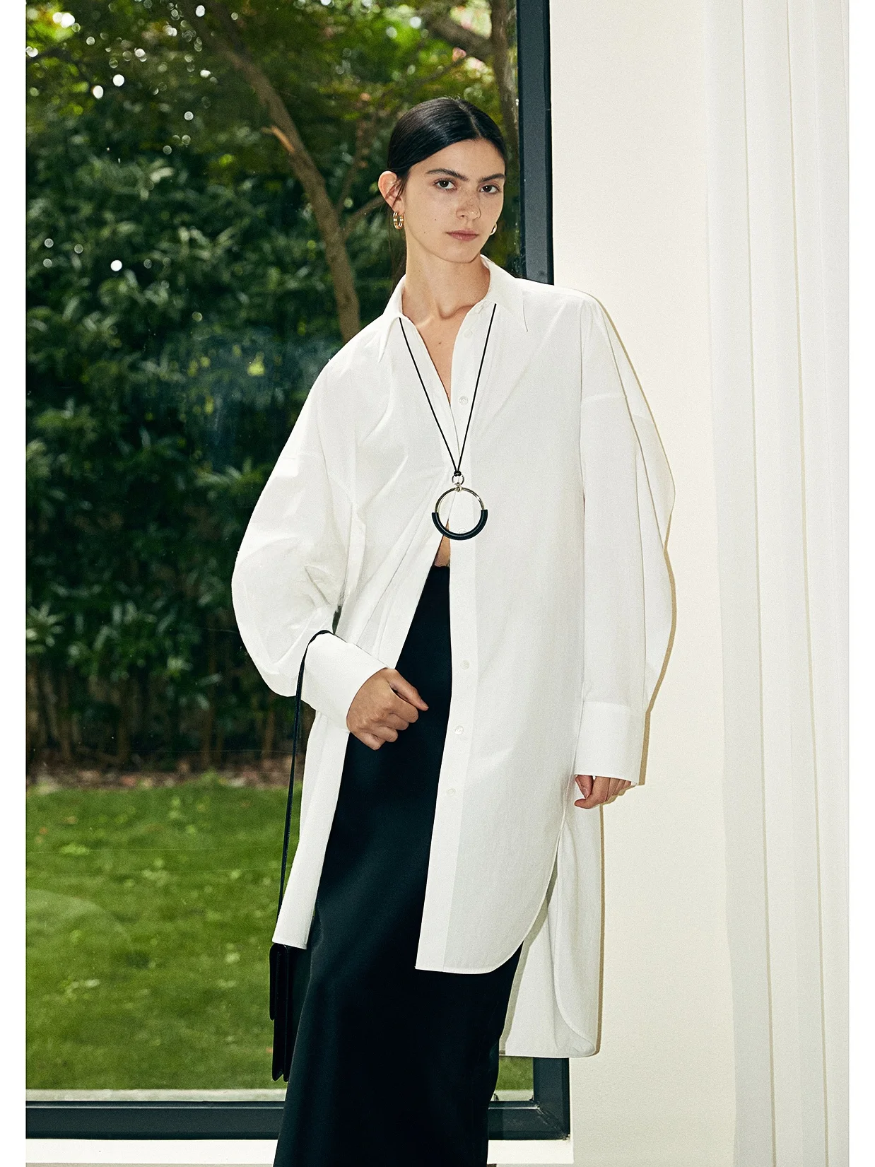 

Long Sve Loose Fit Faionable Vintage CE Sle Long irt High Yarn Count Extra Soft Cotton Comfortable Versatile Women's...