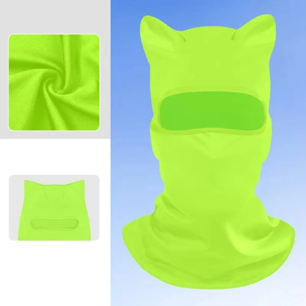 Polyester Fiber Cat Ear Face Mask Soft Sun Protector Balaclava Hat Quick Dry Bandana Hood Hat Sunscreen Masque Cycling