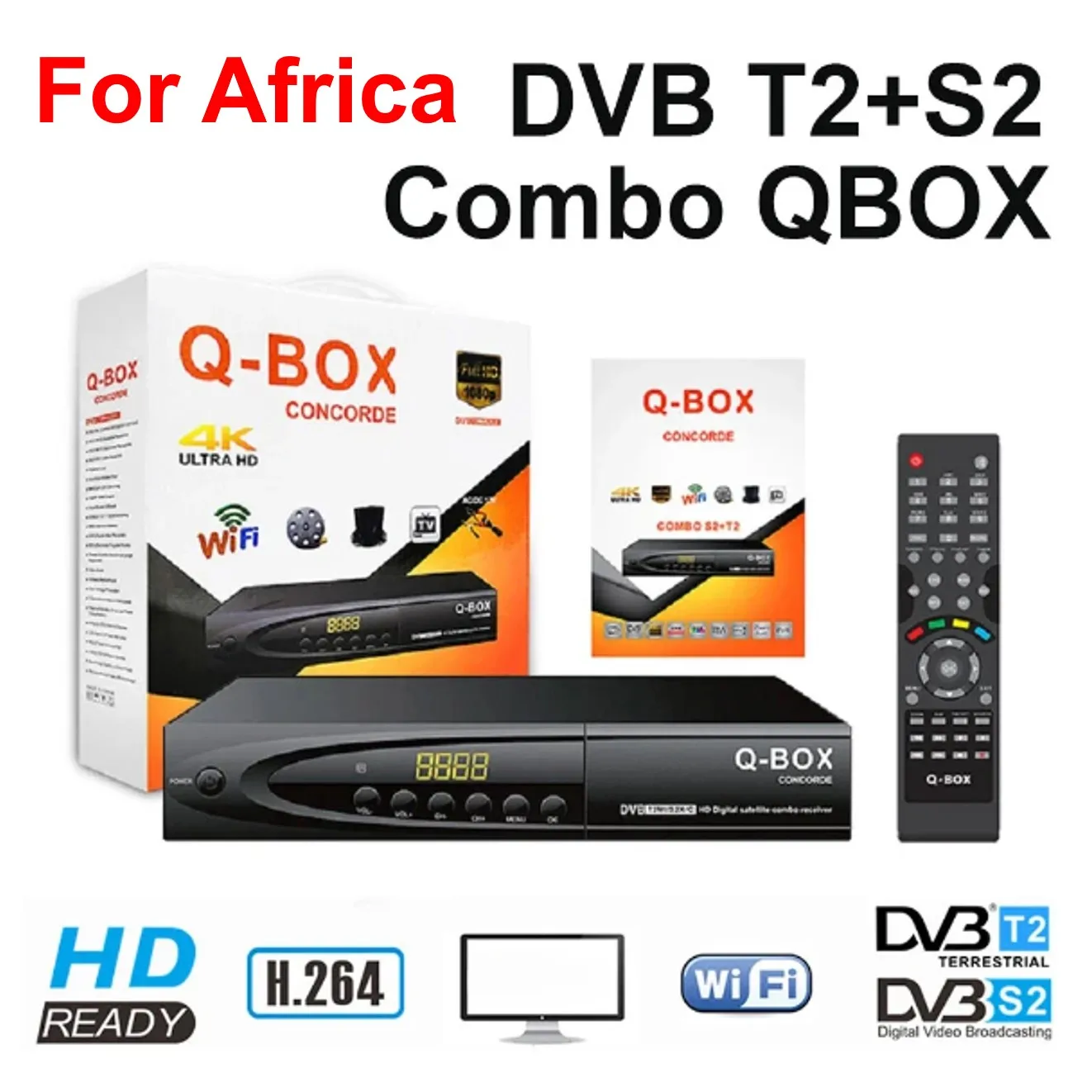 2026 DVB T2 S2 Combo Q-BOX Satellite TV Receiver Tuner H.264 MPEG 4 Digital TV Decoder 1080P HD Time Shift EPG Decoder 4K