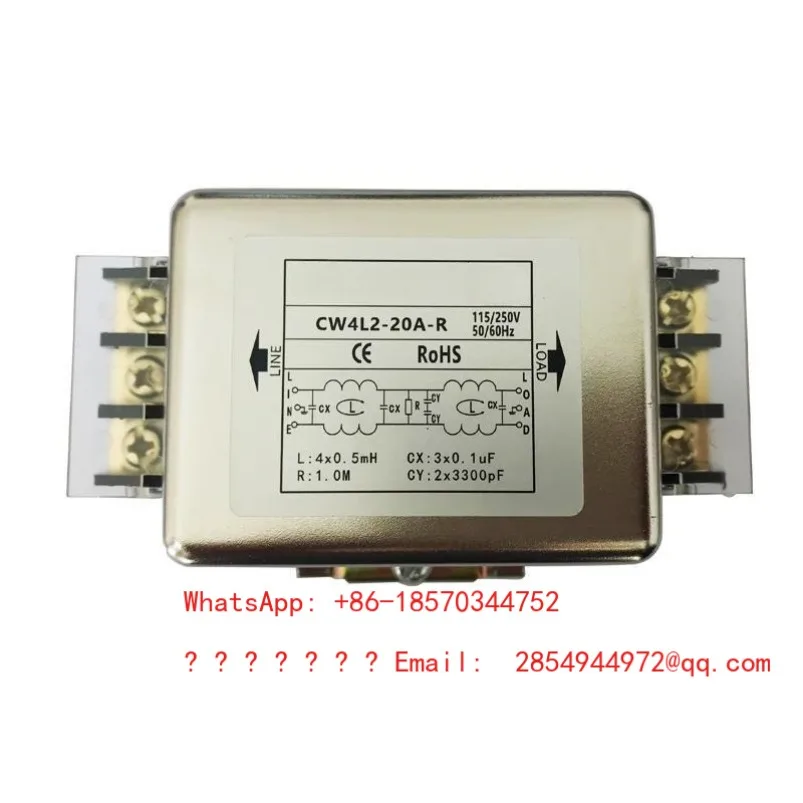 Single Two-stage AC Power Supply Filter CW4L2-20A30A-R 220V Anti-interference Terminal Block Rail Type Spot Quick Delivery
