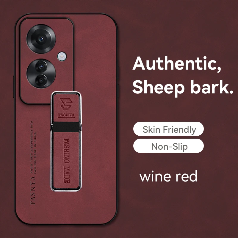 جراب هاتف من جلد الخراف الملمس غطاء خلفي لهاتف OPPO Reno12 F FS Reno 12 13 Pro 5G إطار ناعم مقاوم للصدمات مع غطاء حامل