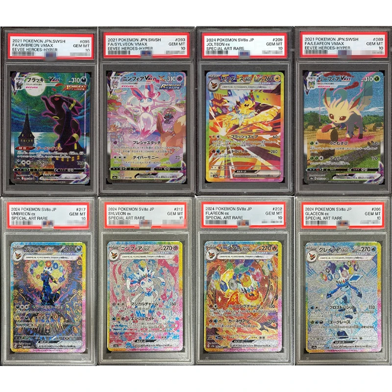 

DIY PTCG Japanese Umbreon Sylveon Leafeon Glaceon VMAX Rating Card Hobby Collectibles Game Collection Card Toy