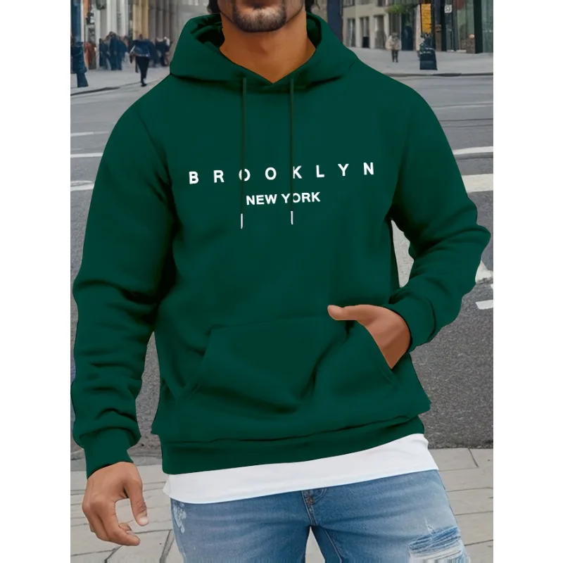 بروكلين نيويورك الكلاسيكية إلكتروني طباعة الرجال النساء مقنعين البلوز الخريف الشتاء في الهواء الطلق عطلة اللياقة البدنية عارضة الدافئة البلوز #2