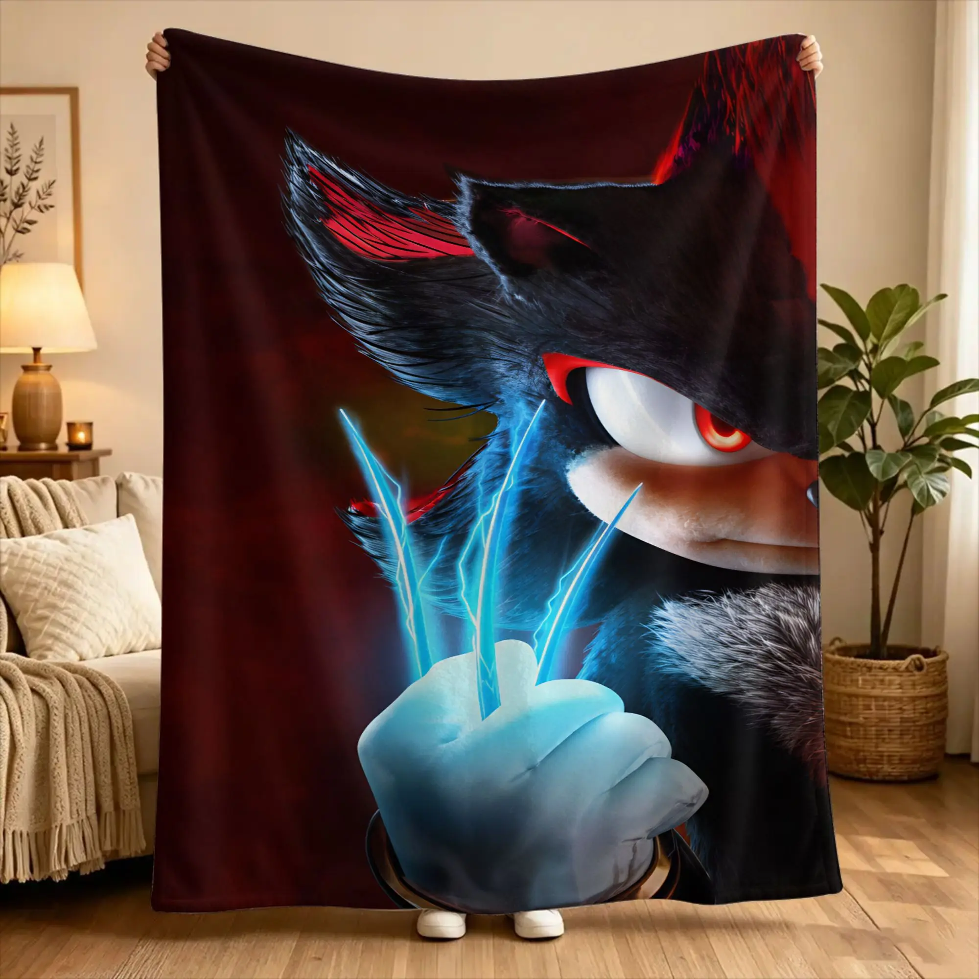 Super Soft Blanket Travel Office S-sonic The Hedgehog  Throw Blanket  Flannel Bedspread For Outdoor Comfortable Sofa Bed Cover