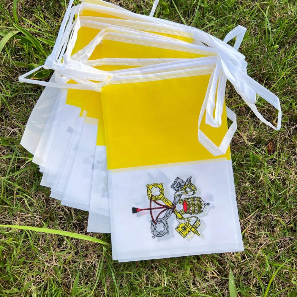 Vatican Buntings Flags 14x21cm 20pcs/lot Pennant Vatican String Banner Festival Party Holiday for Decoration