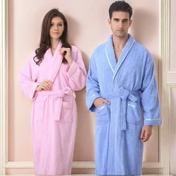 Men and Women's Terry Bathrobe, 100% Cotton, Sleepwear, Spa, Hotel, Long Bath Robe, Kimono, Suck Water Towel Plus Size, Dressing