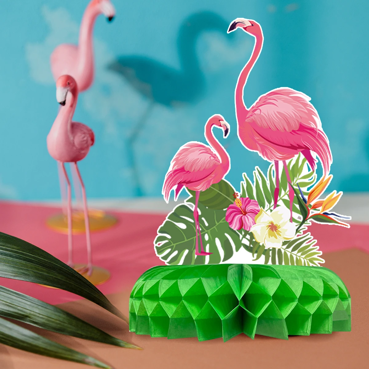 Pink Flamingo Honeycomb Ornaments Flamingo Birthday Party Decoration Hawaii Tropical Summer Party Supplies Hawaiian Party Decor