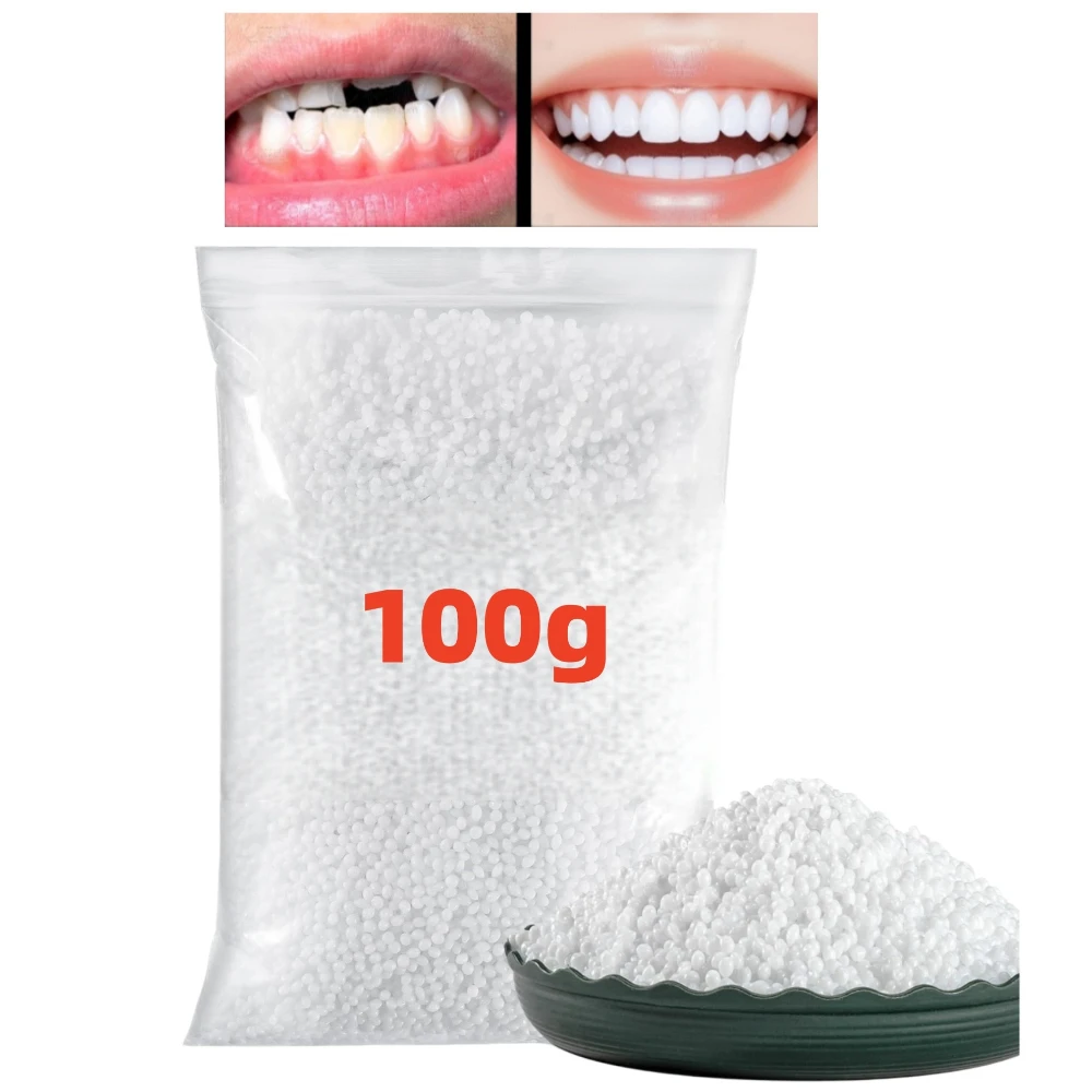 100g Temporary Tooth Repair Resin Beads Solid Adhesive for Gaps Defects DIY Fill Gaps Missing Dental Restoration Material