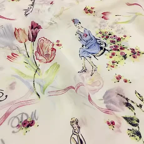 

Floral Silk Georgette - 100% Mulberry Silk with Floral Prints 2M/3M/5M