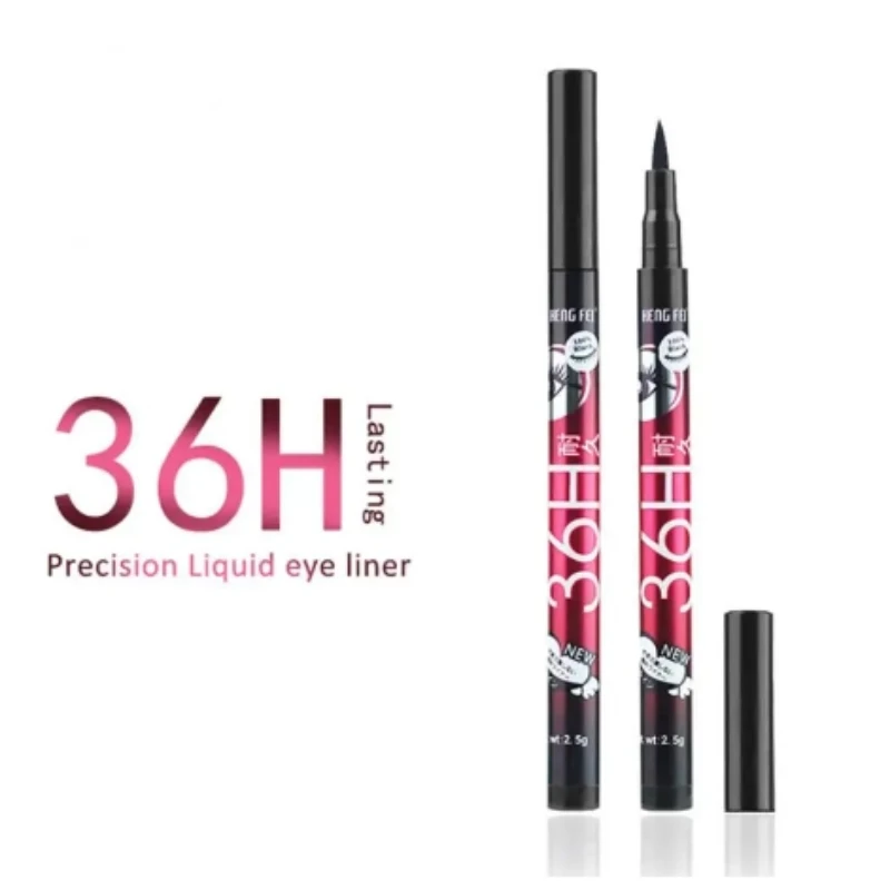 Schwarzer flüssiger Eyeliner bilden wasserdichten Eyeliner-Bleistift 36h langlebiger flüssiger Eyeliner-Stift schnell trocknend, kein blühendes Make-up-Werkzeug