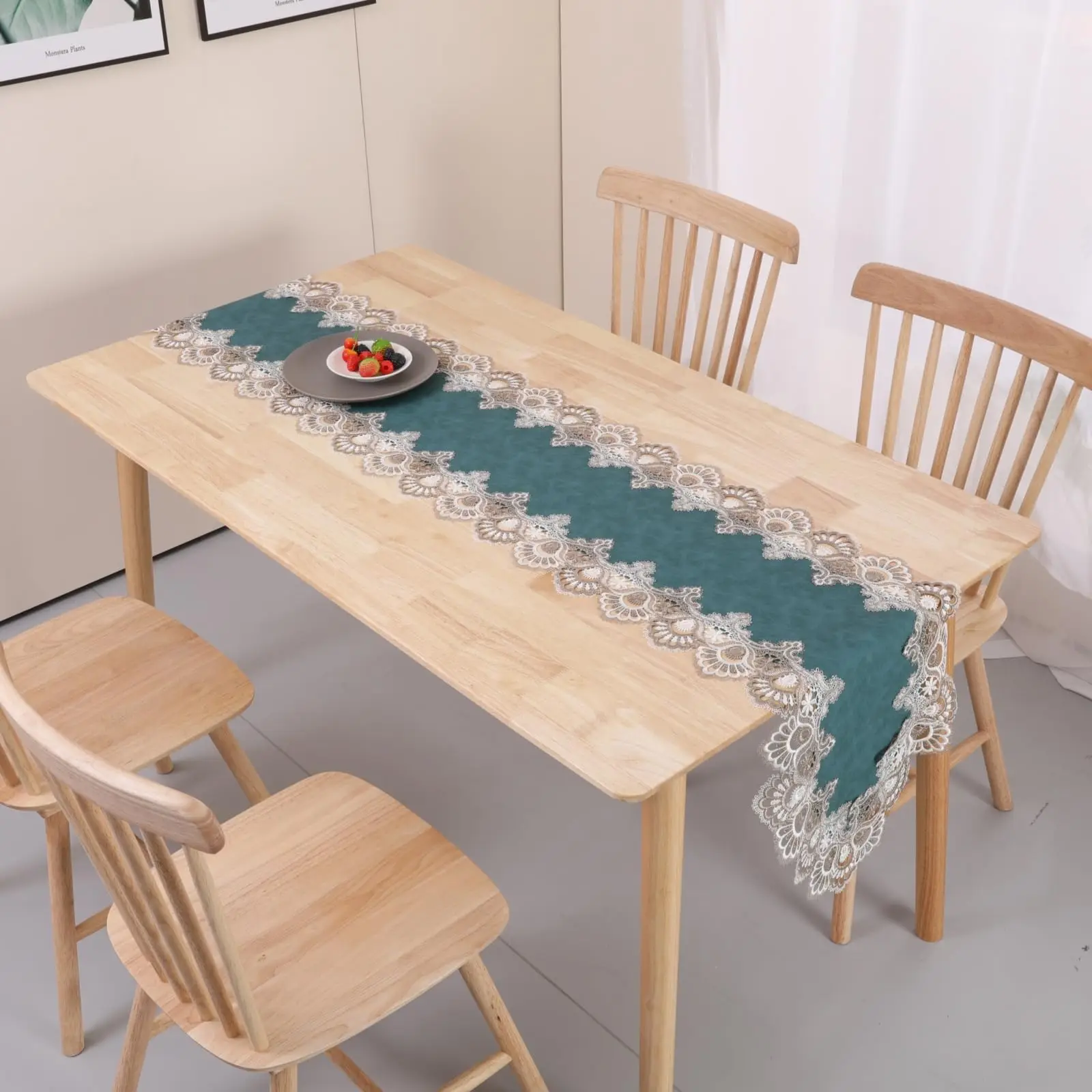 Vintage Lace Table Runner Macrame Embroidered Floral Table Runners for Kitchen Tabletop Party Decorations 2