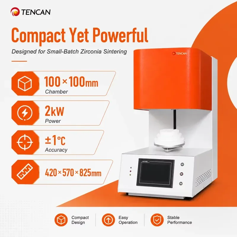 i TENCAN Dental Lab Continuous Sintering Oven for and Porcelain 1700 Max Temp 2 kW Power