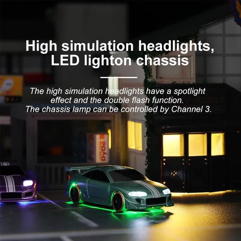 Mini coche RC Drift escala 1:76 Turbo Racing C61 C62 con giroscopio Control completo remoto RTR juguete con luz estroboscópica y chasis bajo