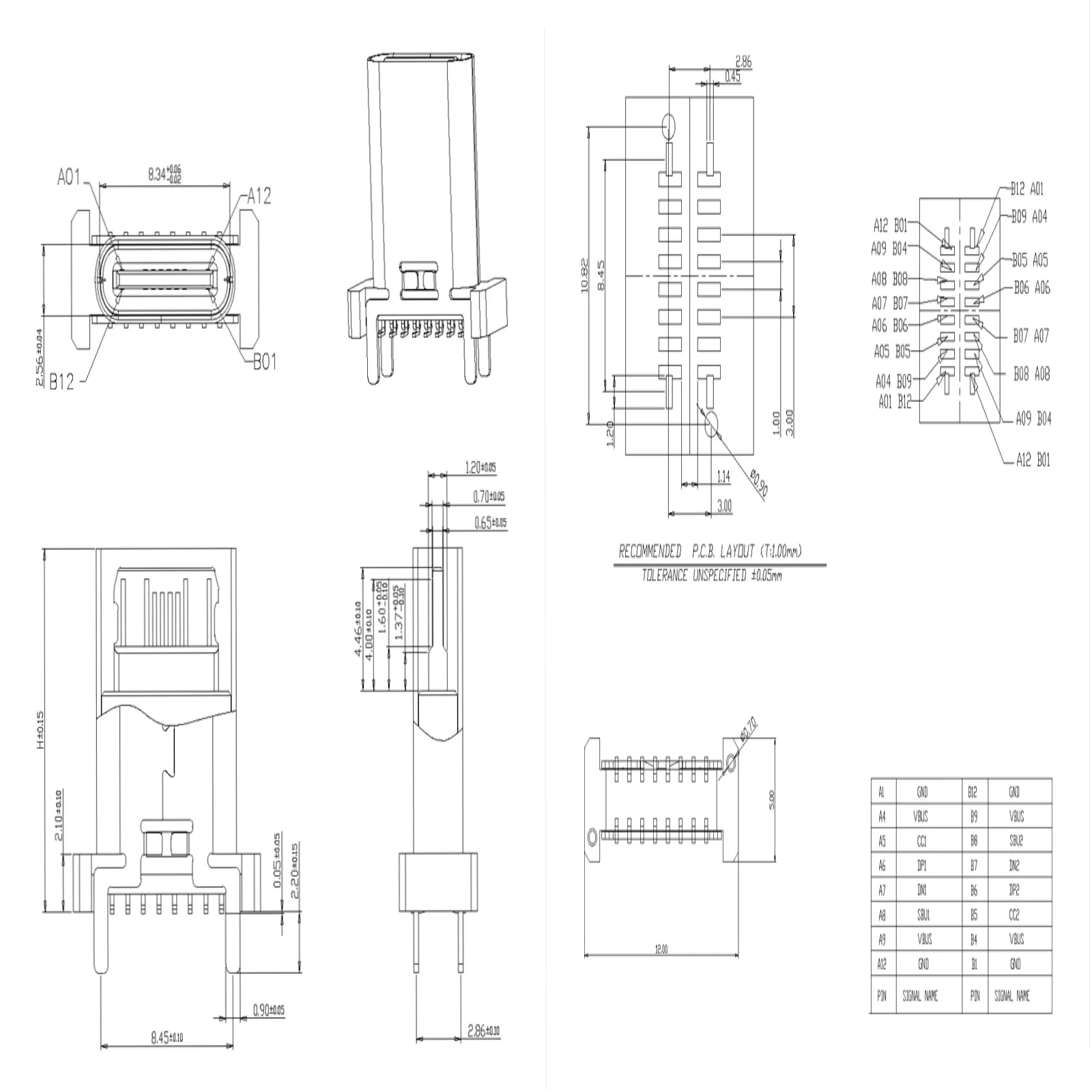 USB 3.1 Connector SMT Type C 16 Pin Female Jack Charging Port 3A High Current Fast Charging Interface DIY Repair SMD PCB Solder