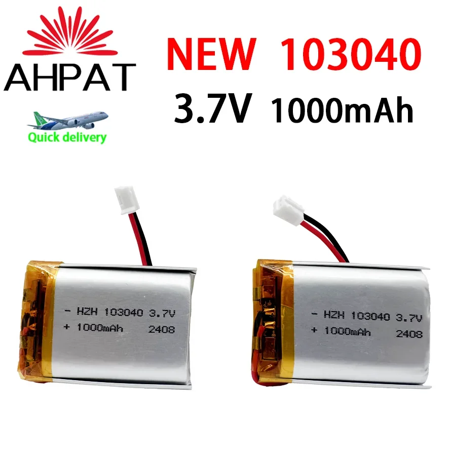 103040 3.7V 1000mAh Polymer Lithium Rechargeable Battery for GPS navigator MP5 Bluetooth Headset PS4 3.7V 103040 batteries