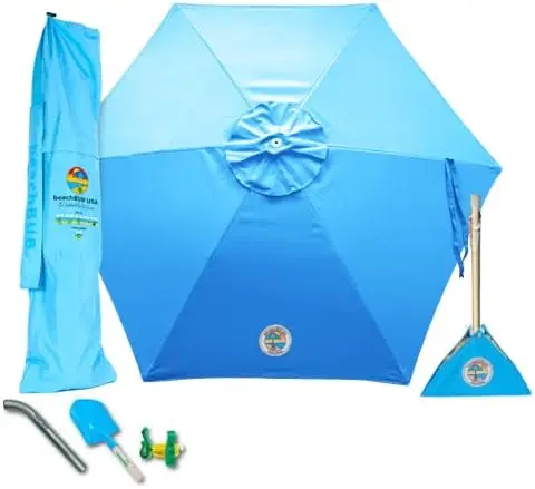 ALL-IN-ONE BEACH UMBRELLA SYSTEM. Includes ULTRA Base (compliant with the ASTM F3681-24 Beach Umbrella Safety Standard)