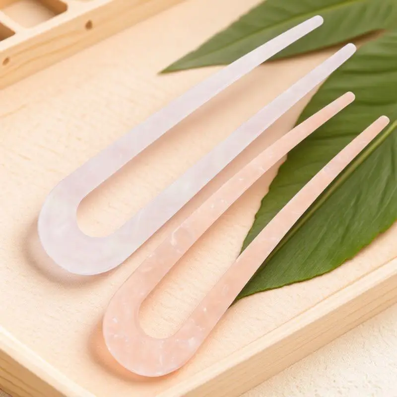 

2pcs -Shaped Hair Pins Premium Durable Material Elegant Practical Hair Stick Wedding Party Daily Wear Glossy