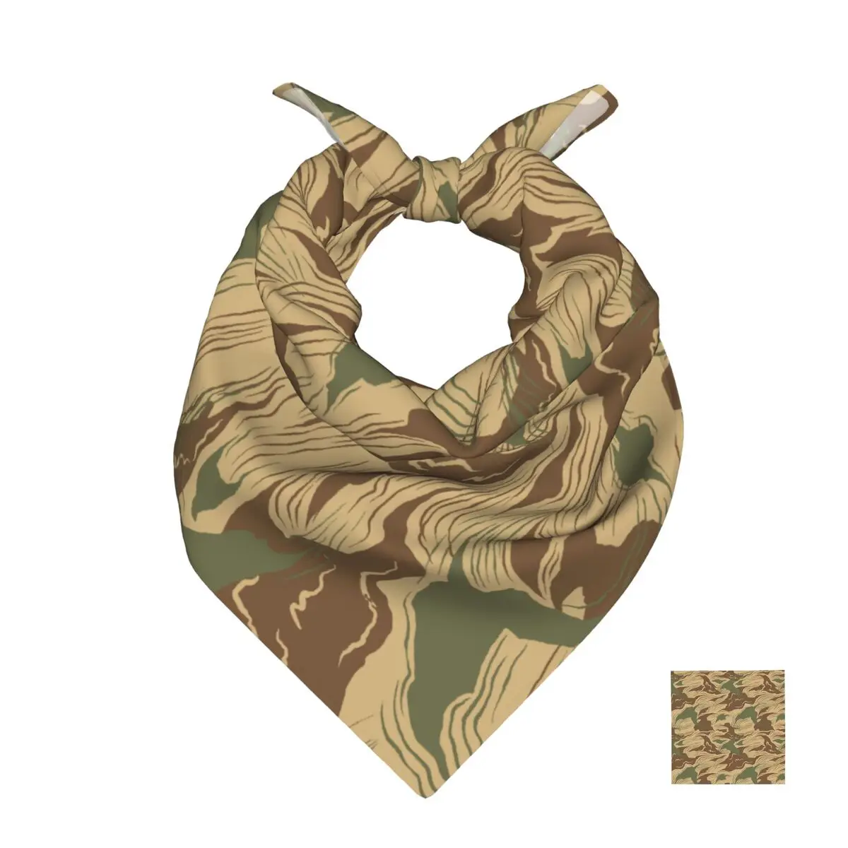 

Rhodesian Brush Stroke Camouflage Square Scarf Soft Breathable Daily Kerchief