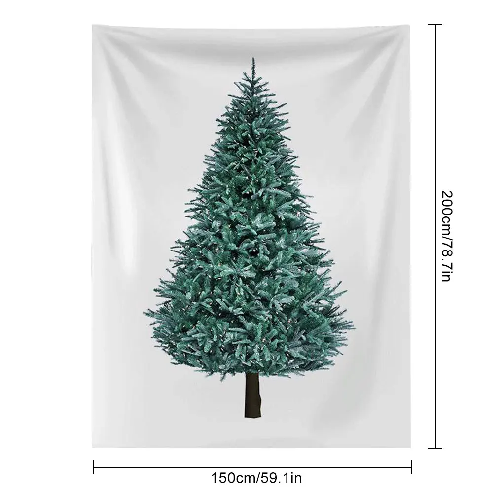 Wall Tapestry Cartoon Christmas Tree Wall Hanging Background Room Ornament Accessory Kit, 1.1x1.5m