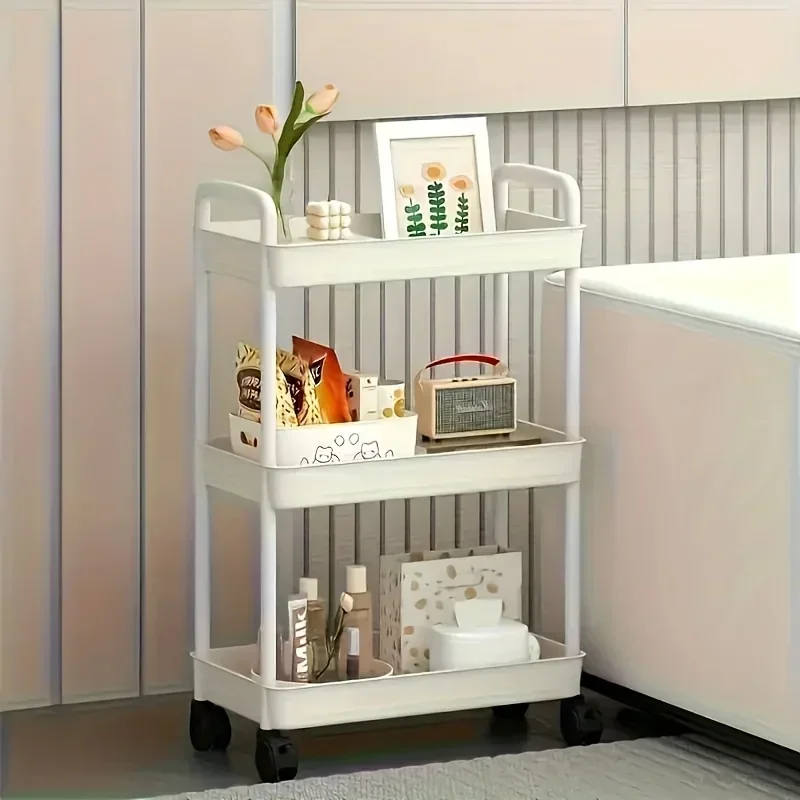5-Tier Rolling Storage Cart Mobile Organizer Trolley with Removable Divider Baskets for Kitchen Bathroom Bedroom Office Dorm