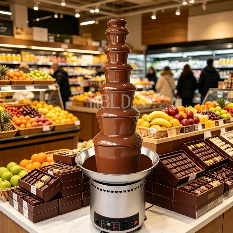 Mini Commercial Stainless Steel Chocolate Fondue Fountain Machine Party Chocolate Warmer Melting Machine