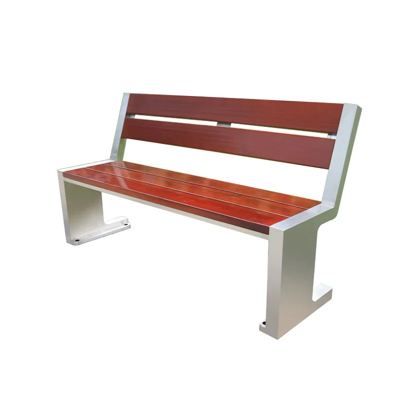 

Modern Stainless Steel Plastic Wood Outdoor Bench Park Courtyard Landscape Stool Simple Waterproof Rustproof Leisure Seat