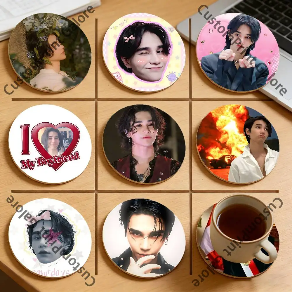 

J-Jeff Satur Round Pine Coasters Durable Reusable Beautiful Home Decor Non-Slip Water-Resistant