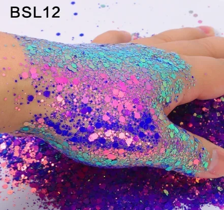 Chameleon Shaped Glitter Chunky, Mix Color, Atacado, 1kg