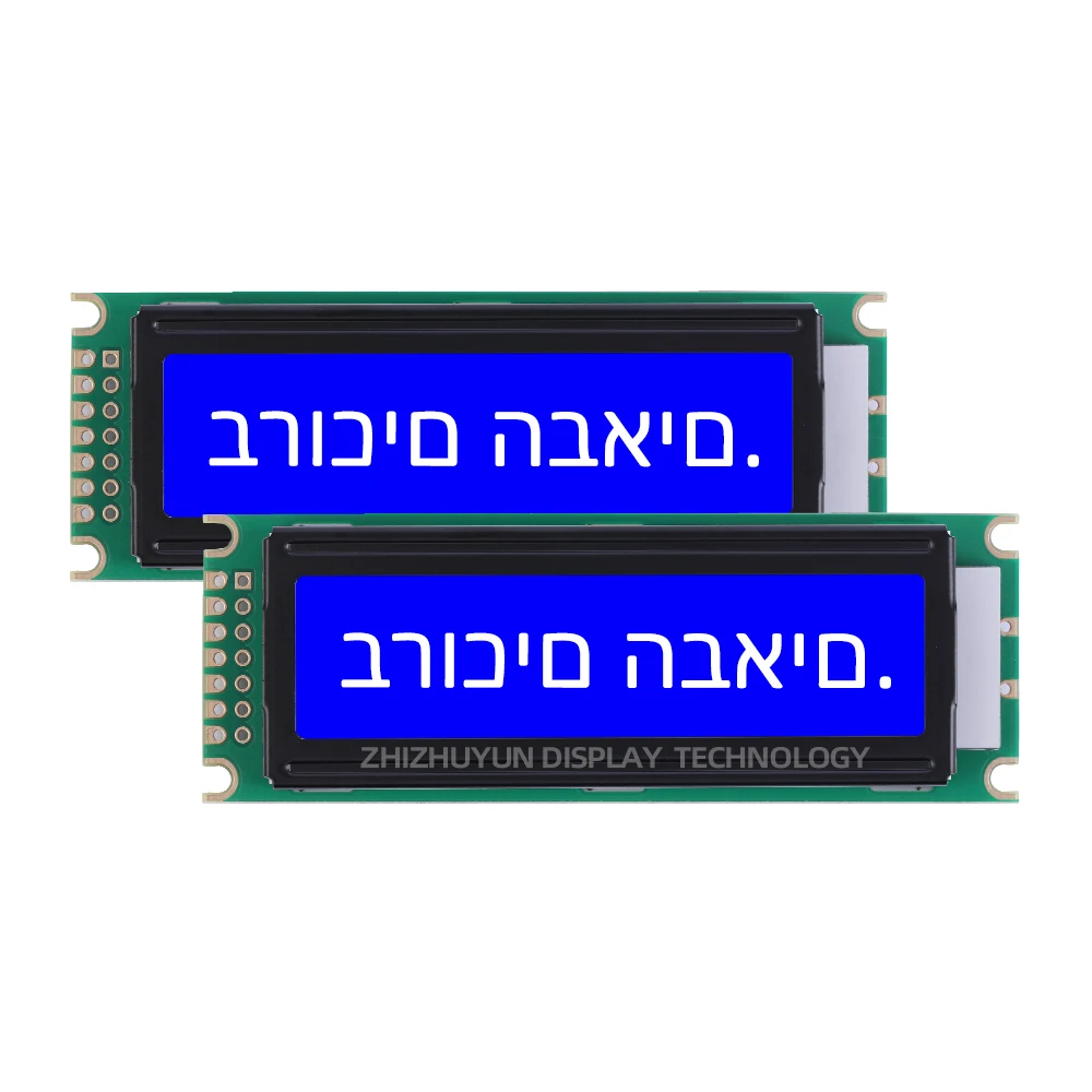 0801A Hebrew Character LCD Module With Yellow Green Film ST7066U Controller COB LCD Module Voltage 3.3V