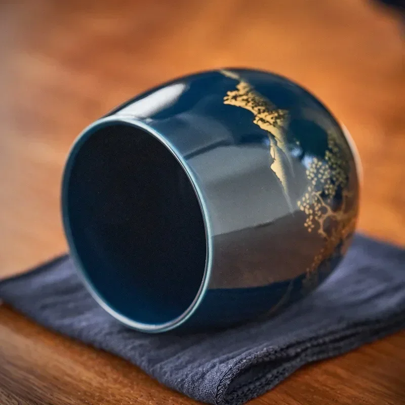 Tasse à thé en céramique de style japonais simple de 180 ml, bol à thé domestique en céramique Jilan, grande tasse à thé simple, service à thé pour une tasse individuelle