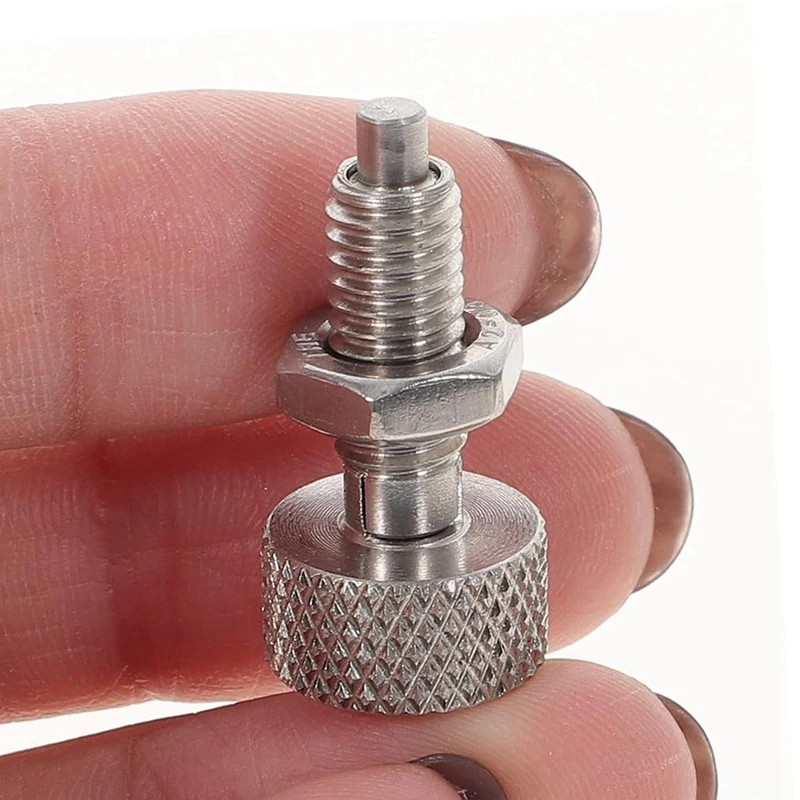 Êmbolo de mola retrátil manual wff, 2 peças, pino de liberação rápida de aço inoxidável m16, pino de bloqueio com porca e alça serrilhada