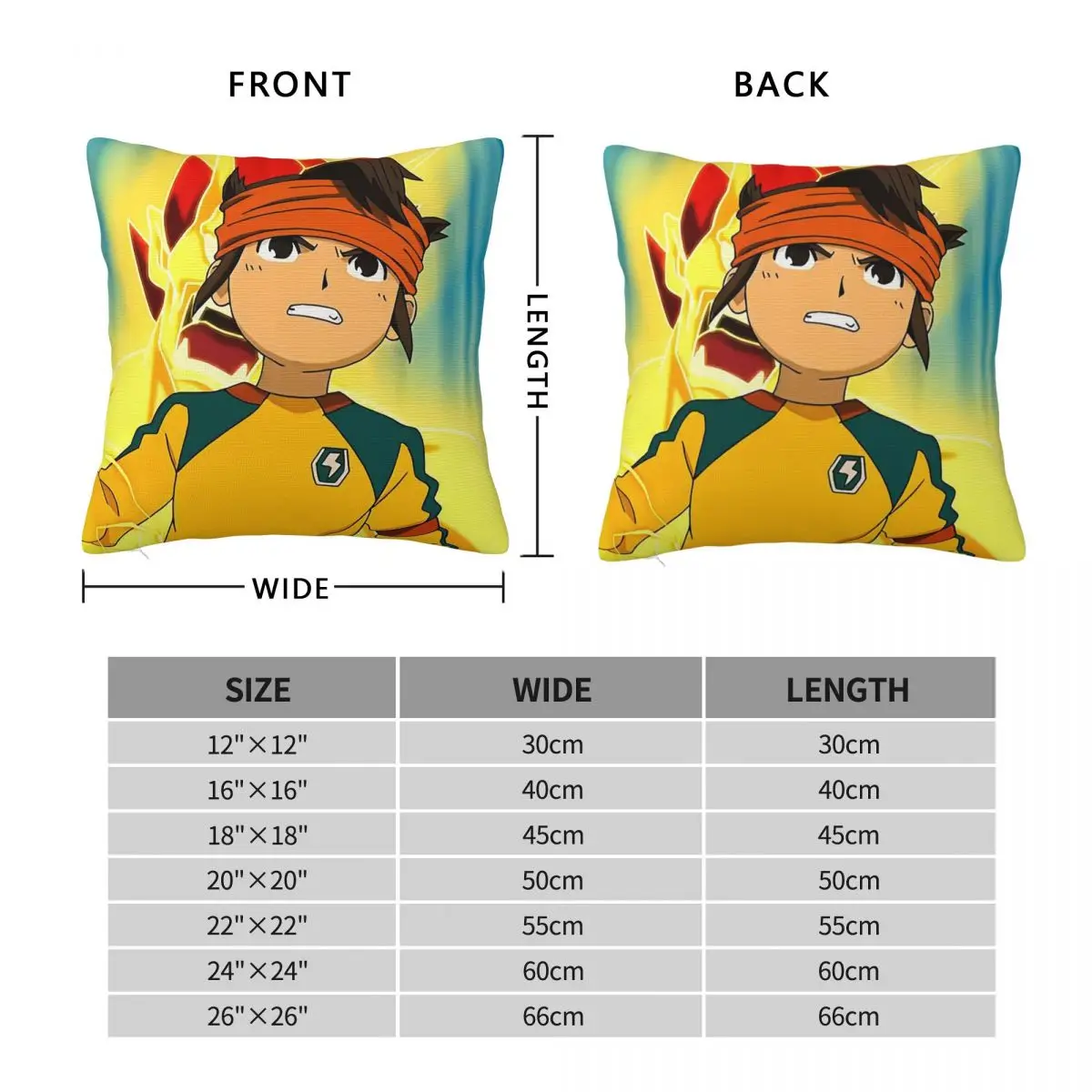 Axel Blaze Firestorm Inazuma Eleven Anime Square Pillowcase Cushion Cover Pillow Case Throw Pillow Cover for Home Bedroom Car