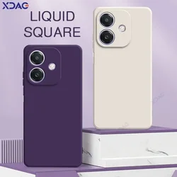 Luxury Square Liquid Silicone Phone Cases for OPPO A20 A40 A40m 360 Soft Mobile Back Covers OPPOA20 OPPOA40m Double Liner Shield