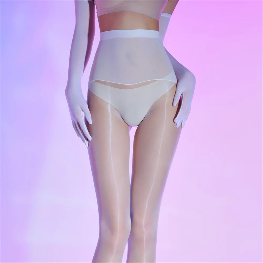 

Sexy Women 360 Seamless Oil Glossy Shiny Sockings 3D High Waist Shaping Pantyhose Sheer See Through Tights Stockings