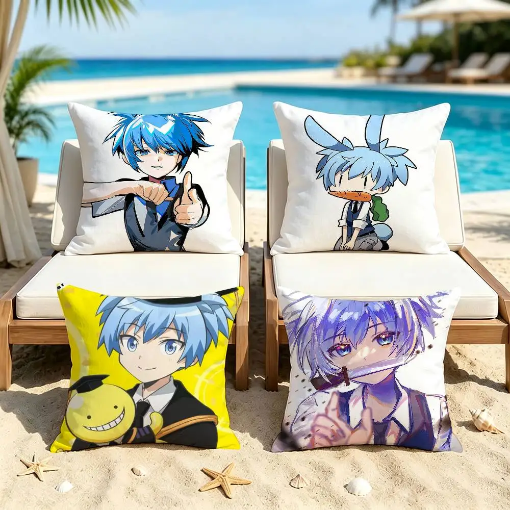 Assassination Classroom Nagisa Shiota  Square Double-Sided Printed Pillow Case Sofa Cushion Cover Bedroom Bedside Decor