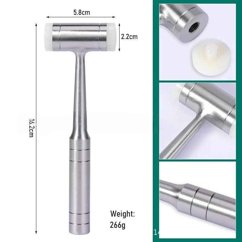 1PCS Dental Bone Hammer Double-headed Autoclavable Frontal Sinus Lifting Hammer Stainless Steel Handle Dental Instruments