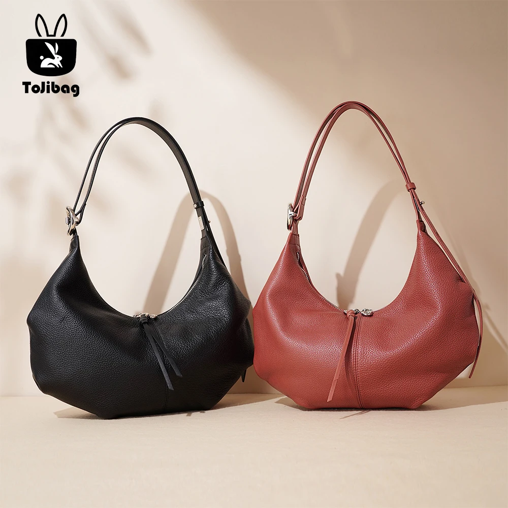 

2025 High End Bag Large Capacity Shoulder Bag Women's Genuine Leather Handbag Half Moon Designer Bags Women's Summer Underarm