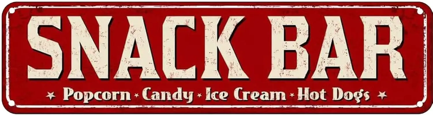 snowsun Metal Sign Snack Bar Vintage Signs Retro Tin Signs Aluminum Sign for Kitchen Home Garden Wall Bar Cafe Decor 4x16 Inches