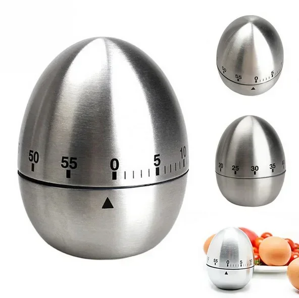 Stainless Steel Cooking Tool Mechanical Egg Kitchen Cooking Timer Alarm Clock 60 Minutes Kitchen Timer Egg for Cooking