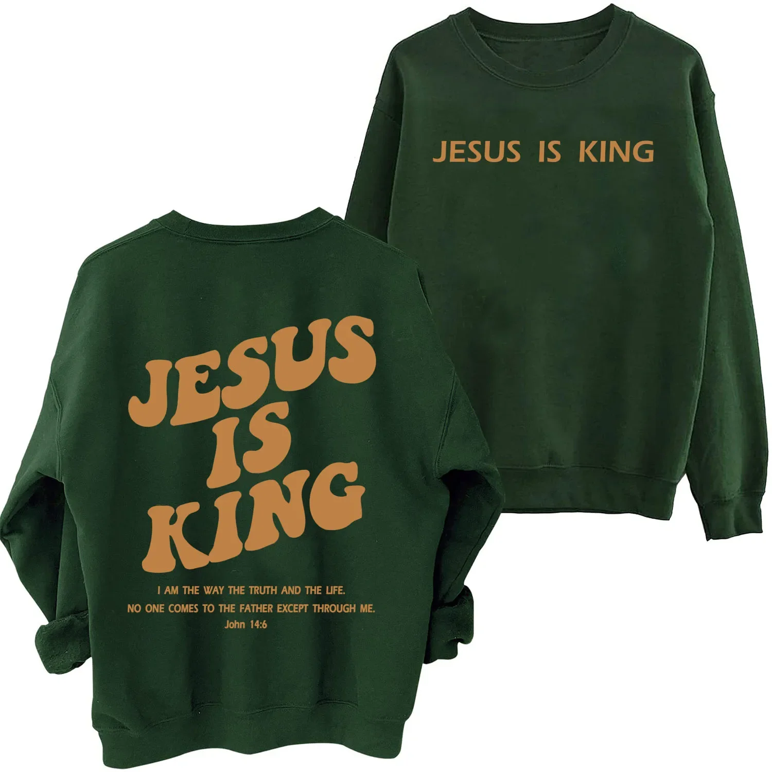 Jesus Is King Sweatshirt Man Woman Oversized Christian Faith Hoodie