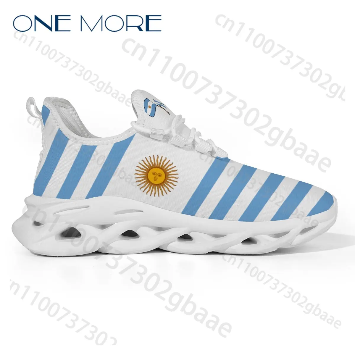 New Hot Exclusive Argentina Flag Youth Adult Shoes Unisex Wave Thick Sole Athletic Shoes Colorful Print Walking Sneakers