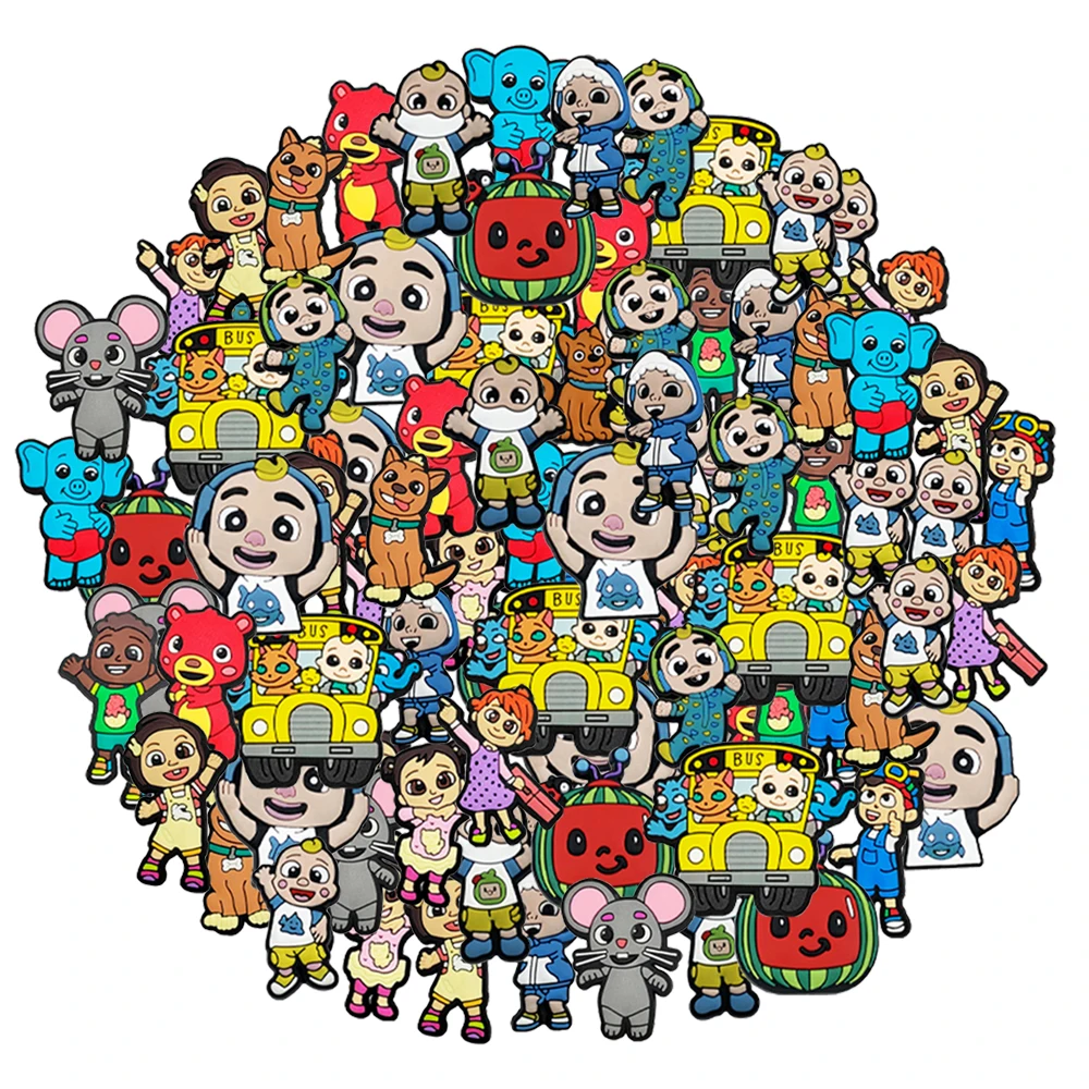 17-100pcs Hot Toys Cute Shoes Charms Cartoon Clog Sandal Garden Shoe Decoration Accessorie Buckles Kids Party Gifts